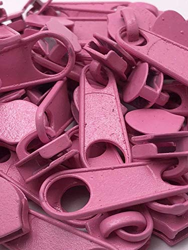 20 Zipper Schieber für 5mm Reißverschluss endlos 27 Farben (Pink) von Slantastoffe