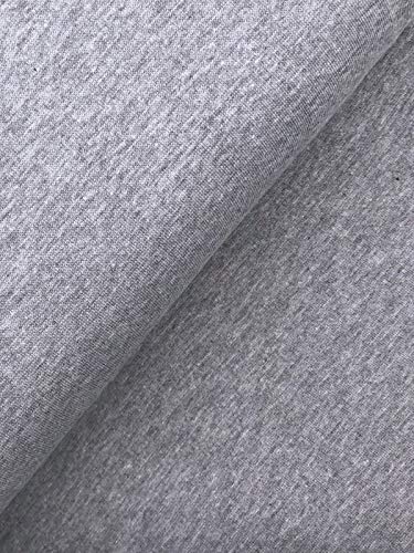Bündchenstoff Schlauch Meterware uni meliert 4 Farben ab 50cm (Hellgrau, 1,5m) von Slantastoffe