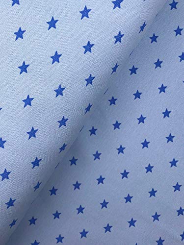 Bündchenstoff Stoff Schlauch Meterware Sterne 4 Farben ab 50cm (Hellblau, 0,5m) von Slantastoffe