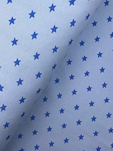 Bündchenstoff Stoff Schlauch Meterware Sterne 4 Farben ab 50cm (Hellblau, 0,5m) von Slantastoffe