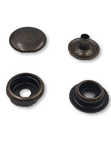 Druckknopf Metall Knopf Druckknöpfe Nietenknöpfe 15mm (Messing, 15 St.) von Slantastoffe