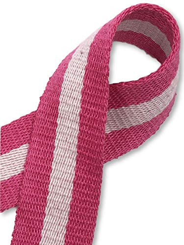 Gurtband 40mm Baumwolle Taschengurt Streifen 9 Farben (Pink) von Slantastoffe