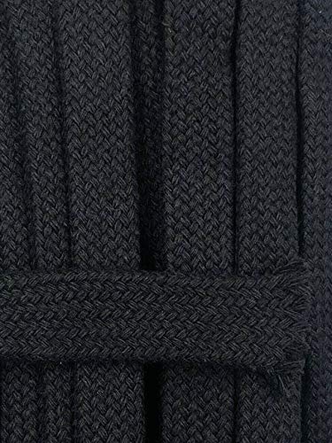 Kordel Baumwolle 18mm flach Schnur Turnbeutel Seil (Schwarz, 2m) von Slantastoffe