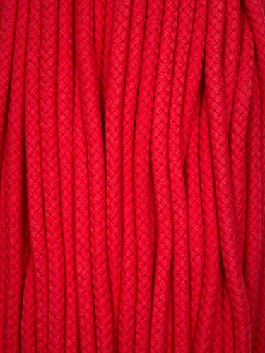 Kordel Baumwolle 8mm rund Schnur Turnbeutel Seil 17 Farben (Rot, 5m) von Slantastoffe