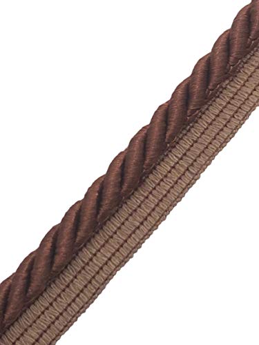 Schnur mit Band Atlaskordel Dekokordel Geflochten Einnähen 8 Farben (Braun, 5m) von Slantastoffe