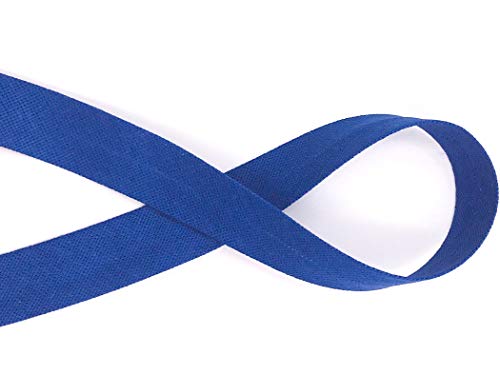 Schrägband Baumwolle frei Farbwahl, 18mm, 14 Farben 3m, 5m, 10m (Blau, 5m) von Slantastoffe