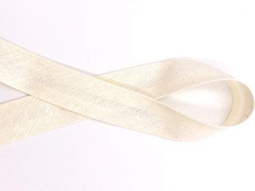 Schrägband Baumwolle frei Farbwahl, 18mm, 14 Farben 3m, 5m, 10m (Creme, 3m) von Slantastoffe