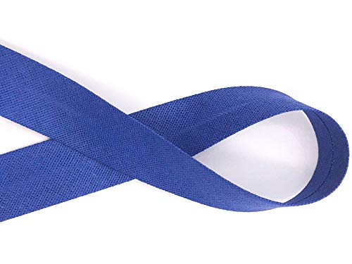 Schrägband Baumwolle frei Farbwahl, 18mm, 14 Farben 3m, 5m, 10m (Saphir, 5m) von Slantastoffe