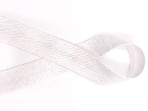 Schrägband Baumwolle frei Farbwahl, 18mm, 14 Farben 3m, 5m, 10m (Weiß, 3m) von Slantastoffe