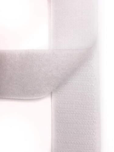 1m Klettband - Klettverschluss - 30mm Breite, 10 Farben (Weiß) von Slantastoffe