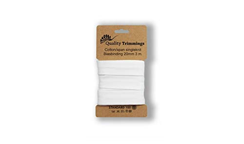 Details zu Schrägband Jersey Bündel 3m 20mm uni (Weiß) von Slantastoffe