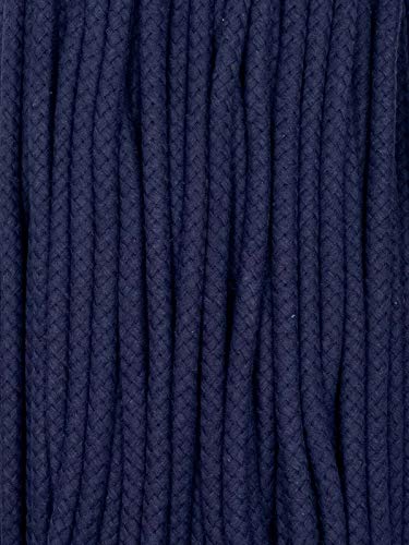 Kordel Baumwolle 8mm rund Schnur Turnbeutel Seil 17 Farben (Dunkelblau, 3m) von Slantastoffe