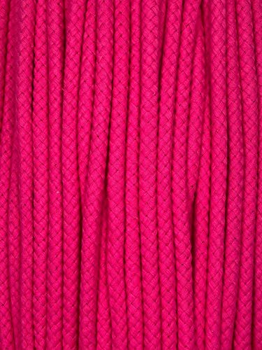 Slantastoffe Kordel Baumwolle 8mm rund Schnur Turnbeutel Seil 17 Farben (Pink, 3m) von Slantastoffe