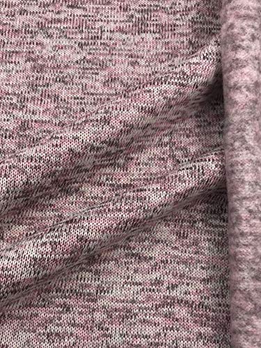 Strickstoff Strickfleece Stoff Fleece meliert 4 Farben (Rosa meliert, 50cm) von Slantastoffe