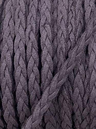 Wildlederband Webband geflochten Schnur 8 Farben (Grau, 4m) von Slantastoffe