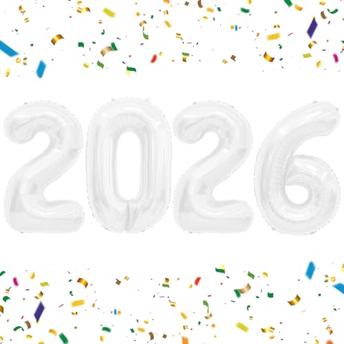 2026 Luftballons Weiße Zahlenballons 2026 101.6 cm 2026 Zahlen für Neujahrsparty Großer 2026 Folien-Mylar-Ballon für 2026 Silvester Party Supplies Festival Geburtstag Jahrestag Abschluss Dekorationen 2026 Luftballons Weiße Zahlenballons 2026 101.6 cm 2026 Zahlen für Neujahrsparty Großer 2026 Folien-Mylar-Ballon für 2026 Silvester Party Supplies Festival Geburtstag Jahrestag Abschluss Dekorationen von Slergut