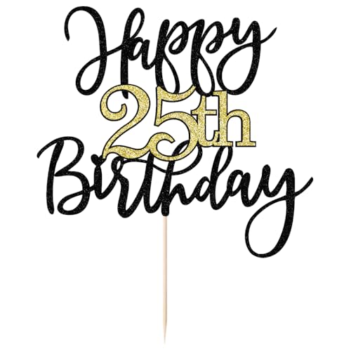 Sleyberoy Kuchendekoration zum 25. Geburtstag, Happy Birthday Kuchendekoration, Prost bis 25 Jahre Geburtstag, 25 Jahrestag, Jungen und Mädchen, Männer und Frauen, Geburtstagsparty, ausgewählte Sleyberoy Kuchendekoration zum 25. Geburtstag, Happy Birthday Kuchendekoration, Prost bis 25 Jahre Geburtstag, 25 Jahrestag, Jungen und Mädchen, Männer und Frauen, Geburtstagsparty, ausgewählte von Sleyberoy