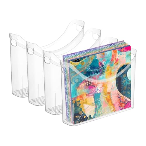 Sliccoom 4 Pack Scrapbook Paper Storage Organizer mit -Kunststoff -Vinylblättern für Home Office Garage von Sliccoom