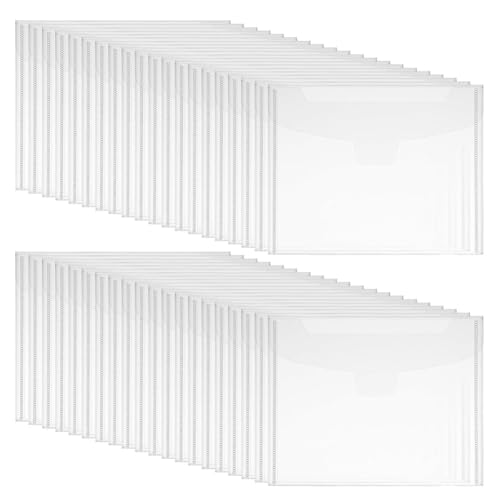 Sliccoom 60pcs Stempel und Stanztaschen Klare Plastikumschläge Scrapbooking -Speicher mit 60 PCS -Etiketten für die Kartenherstellung von Sliccoom