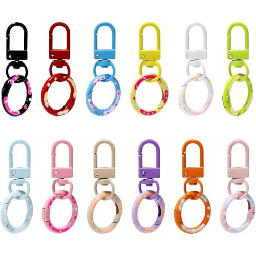 Sliccoom Für Keyrings -Schnalle, 12 -Color -Ringe Runde Hummerklauenverschluss, Niedliche Metallschlüsselkettenring -Karabiner -Clips Sliccoom Für Keyrings -Schnalle, 12 -Color -Ringe Runde Hummerklauenverschluss, Niedliche Metallschlüsselkettenring -Karabiner -Clips von Sliccoom