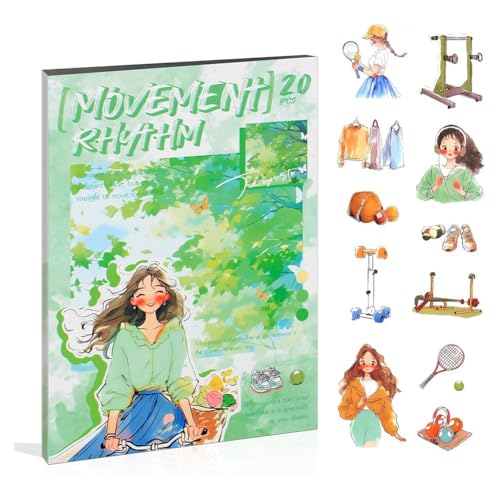 Slicooken Women Journal Sticker Book, Haustierpersonenaufkleber für Scrapbooking, Junk Journal Supplies Bewegung Rhythmus Slicooken Women Journal Sticker Book, Haustierpersonenaufkleber für Scrapbooking, Junk Journal Supplies Bewegung Rhythmus von Slicooken