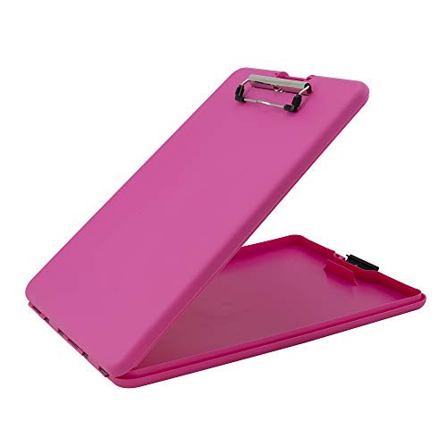 Saunders Pink SlimMate Klemmbrett aus Kunststoff mit niedrigem Profil-Clip – tragbarer mobiler Organizer für Zuhause, Büro und Geschäft (00835) von Saunders