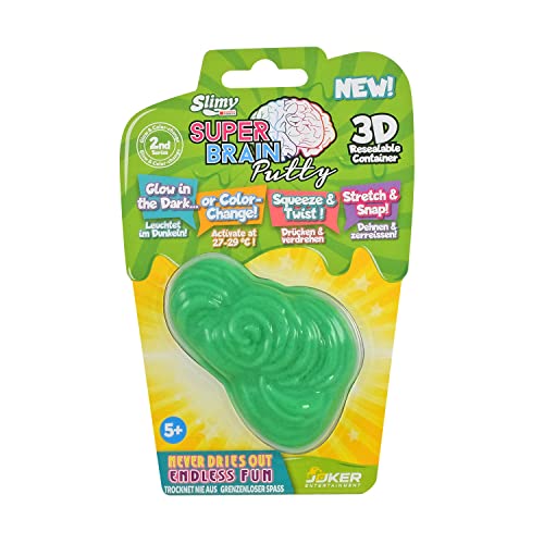 SLIMY Super Brain Putty 22g GID & Color Change - intelligente Dough Play Hüpfknete, magische Modelliermasse in 18 tollen Farben im transparenten 3D - Container, BPA- und glutenfreie Kinderknete von Slimy