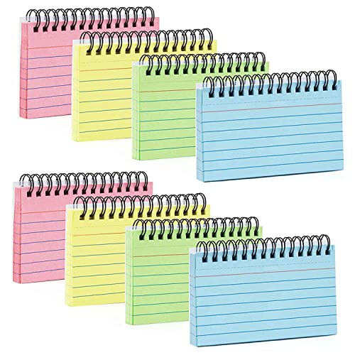 Sliva Linierte Karteikarten, 400 Stücke Karteikarten Bunt Spirale Notizblock Mit Transparent Abdeckung Karteikarten Set für Wörtern, Lernen, Memo, Studium Sliva Linierte Karteikarten, 400 Stücke Karteikarten Bunt Spirale Notizblock Mit Transparent Abdeckung Karteikarten Set für Wörtern, Lernen, Memo, Studium von Sliva