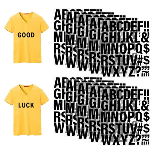 Sliverdew 10 Blätter Buchstaben Aufbügeln Wasserdicht Bügel Patches, Buchstaben zum Aufbügeln, 5cm Wasserdicht A-Z Bügelbuchstaben für Textilien für Textilien DIY T-Shirt Kleidung Uniform (Schwarz) von Sliverdew