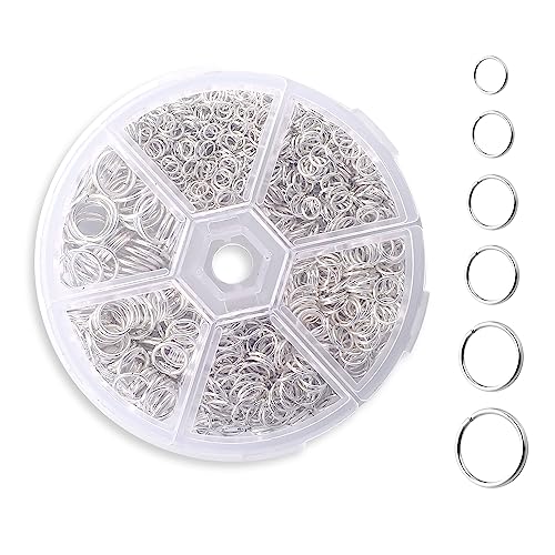 1000 Stück silberfarbene Biegeringe für Schmuckherstellung Silber Sprungringe Set Schmuck Reparatur Kit Metall Biegeringe Mini-Ringverbinder für Schlüsselanhänger Halskette Ohrringe reparatur von Sliverdew