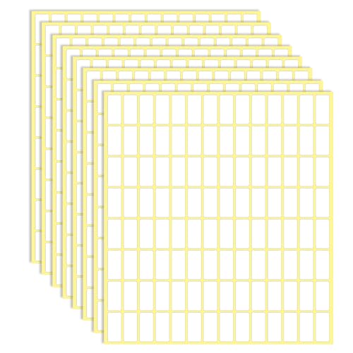 3360 Stück weiße Etiketten Aufkleber zum Beschriften 10 x 20 mm kleine Preisschilder Selbstklebend Klebeetiketten leere Aufkleber für Gläser, Ordner, Schule, Büro, Küche von Sliverdew
