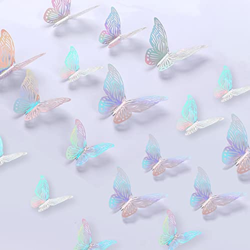 36 Stück 3D Schmetterling Wandaufkleber Schmetterlinge Deko Abnehmbare Schmetterling Aufkleber Hohle Wandtattoo Schmetterlinge DIY Wandkunst für Babyzimmer Hochzeit Badezimmer Party von Sliverdew
