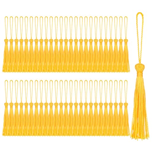 50 Stück Mini Quasten Gelb, Quasten Anhänger Weich Seidig Handgefertigte Gold Quaste Mit Schlaufe Tassel für Lesezeichen Anhänger Schmuckherstellung DIY Bastelzubehör Schlüsselanhänger Zubehör 50 Stück Mini Quasten Gelb, Quasten Anhänger Weich Seidig Handgefertigte Gold Quaste Mit Schlaufe Tassel für Lesezeichen Anhänger Schmuckherstellung DIY Bastelzubehör Schlüsselanhänger Zubehör von Sliverdew