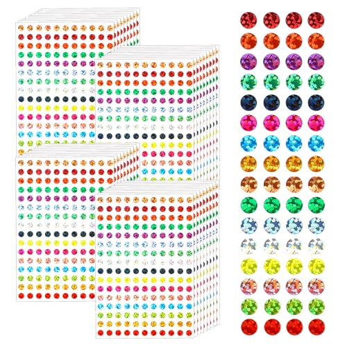 7040 Stück Laser Sparkle Klebepunkte Runde Farbcodierung Etiketten Glänzende 16 Farben Kleine Punkt Aufkleber Bunte Kreis Dot Aufkleber für Klassenzimmer Büro DIY von Sliverdew