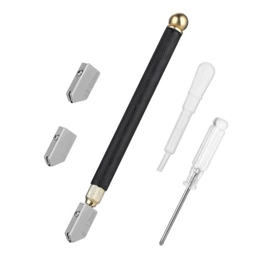 Glasschneider 2mm-20mm, Metalllegierung Glasschneider Diamant, verbessertes Glasschneide-Werkzeug, Flaschenschneider Fensterglas, Fliesenschneider mit 3 Hartmetall-Schneidköpfen Glasschneider 2mm-20mm, Metalllegierung Glasschneider Diamant, verbessertes Glasschneide-Werkzeug, Flaschenschneider Fensterglas, Fliesenschneider mit 3 Hartmetall-Schneidköpfen von Sliverdew