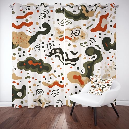 Slojtdd Abstrakte Druck Thermovorhang kälteschutz mit ösen, Geometrie Textur Gardinen Schlafzimmer Blickdicht verdunklungsvorhang 2er Set, Modern Chic Gepunktet Vorhang 245x140, für kinderzimmer Slojtdd Abstrakte Druck Thermovorhang kälteschutz mit ösen, Geometrie Textur Gardinen Schlafzimmer Blickdicht verdunklungsvorhang 2er Set, Modern Chic Gepunktet Vorhang 245x140, für kinderzimmer von Slojtdd