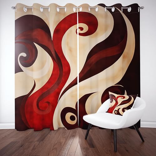 Slojtdd Abstrakte Swirl Vorhang Blickdicht 200x140 für kinderzimmer, Vintage Mittelalter Gardinen mit ösen 2er Set, Geometrie Aesthetic Thermovorhang kälteschutz, Wohnzimmer verdunkelung vorhange Slojtdd Abstrakte Swirl Vorhang Blickdicht 200x140 für kinderzimmer, Vintage Mittelalter Gardinen mit ösen 2er Set, Geometrie Aesthetic Thermovorhang kälteschutz, Wohnzimmer verdunkelung vorhange von Slojtdd