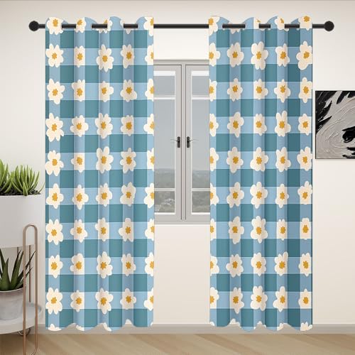Slojtdd Blumenmuster Gardinen mit ösen Blickdicht 2er Set, Blumen Büffelkaro Vorhang Wohnzimmer, 137x132 thermovorhang kälteschutz, Rustikal Karo Verdunklungsvorhang kinderzimmer Slojtdd Blumenmuster Gardinen mit ösen Blickdicht 2er Set, Blumen Büffelkaro Vorhang Wohnzimmer, 137x132 thermovorhang kälteschutz, Rustikal Karo Verdunklungsvorhang kinderzimmer von Slojtdd
