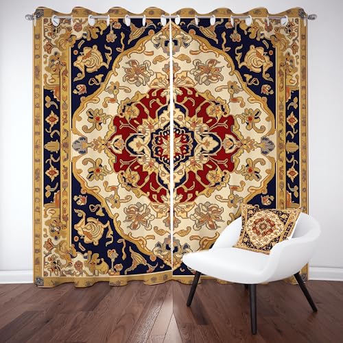 Slojtdd Floral Geometrie Thermovorhang kälteschutz mit ösen, Tradition Luxus Gardinen Schlafzimmer Blickdicht verdunklungsvorhang 2er Set, Vintage Europäisch Vorhang 245x140, für kinderzimmer Slojtdd Floral Geometrie Thermovorhang kälteschutz mit ösen, Tradition Luxus Gardinen Schlafzimmer Blickdicht verdunklungsvorhang 2er Set, Vintage Europäisch Vorhang 245x140, für kinderzimmer von Slojtdd