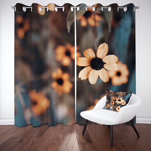 Slojtdd Gänseblümchen Vorhang Blickdicht 200x140 für kinderzimmer, Floral Pflanzen Gardinen mit ösen 2er Set, Landhaus Blumenmuster Thermovorhang kälteschutz, Wohnzimmer verdunkelung vorhange Slojtdd Gänseblümchen Vorhang Blickdicht 200x140 für kinderzimmer, Floral Pflanzen Gardinen mit ösen 2er Set, Landhaus Blumenmuster Thermovorhang kälteschutz, Wohnzimmer verdunkelung vorhange von Slojtdd