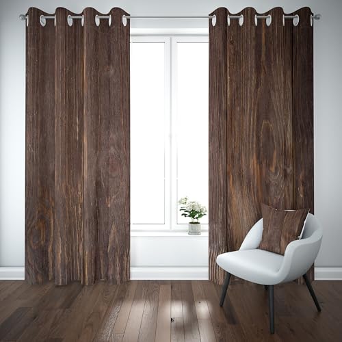 Slojtdd Holzbretter Vorhang Blickdicht 137x90 für kinderzimmer, Retro Holzmaserung Gardinen mit ösen 2er Set, Rustikal Chic Thermovorhang kälteschutz, Wohnzimmer verdunkelung vorhange Slojtdd Holzbretter Vorhang Blickdicht 137x90 für kinderzimmer, Retro Holzmaserung Gardinen mit ösen 2er Set, Rustikal Chic Thermovorhang kälteschutz, Wohnzimmer verdunkelung vorhange von Slojtdd