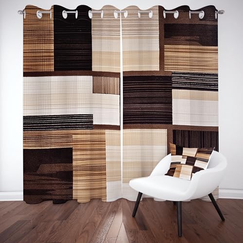 Slojtdd Modern Geometrie Gardinen mit ösen Blickdicht 2er Set, Mittelalter Karo Vorhang Wohnzimmer, 137x132 thermovorhang kälteschutz, Minimalist Neutral Verdunklungsvorhang kinderzimmer Slojtdd Modern Geometrie Gardinen mit ösen Blickdicht 2er Set, Mittelalter Karo Vorhang Wohnzimmer, 137x132 thermovorhang kälteschutz, Minimalist Neutral Verdunklungsvorhang kinderzimmer von Slojtdd