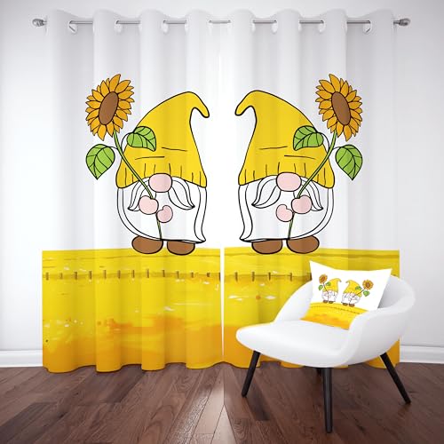 Slojtdd Niedlich Zwerg Verdunklungsvorhang ösen,Sonnenblumen Gardinen Blickdicht 2er Set, Nette Floral GNOME Schlafzimmer vorhange, kinderzimmer Wohnzimmer 2er Set,210x132 Slojtdd Niedlich Zwerg Verdunklungsvorhang ösen,Sonnenblumen Gardinen Blickdicht 2er Set, Nette Floral GNOME Schlafzimmer vorhange, kinderzimmer Wohnzimmer 2er Set,210x132 von Slojtdd