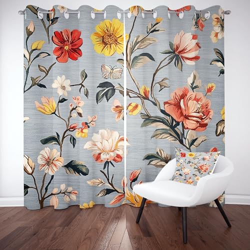 Slojtdd Vintage Pfingstrose Thermovorhang kälteschutz mit ösen, Floral Landhaus Gardinen Schlafzimmer Blickdicht verdunklungsvorhang 2er Set, Elegant Pflanzen Vorhang 245x140, für kinderzimmer Slojtdd Vintage Pfingstrose Thermovorhang kälteschutz mit ösen, Floral Landhaus Gardinen Schlafzimmer Blickdicht verdunklungsvorhang 2er Set, Elegant Pflanzen Vorhang 245x140, für kinderzimmer von Slojtdd