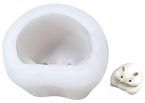 Hamsterförmige Silikonform, Doppelnutzung, Back- und Epoxidharz-Gussform für Kuchen, Mousse, Handwerk, weiße Harzgussformen, DIY/Kuchendekor-Set von Sluswallow