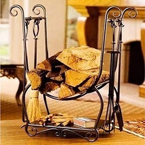 SmPinnaA Robustes Kaminbesteck-Set Aus Messing Und Holzscheithalter, 5-Teiliger Holzscheitständer Aus Schmiedeeisen Mit Schürhaken, Schaufel, Zange, Antiker Bürste, Holzregal, 5-Teiliges We SmPinnaA Robustes Kaminbesteck-Set Aus Messing Und Holzscheithalter, 5-Teiliger Holzscheitständer Aus Schmiedeeisen Mit Schürhaken, Schaufel, Zange, Antiker Bürste, Holzregal, 5-Teiliges We von SmPinnaA