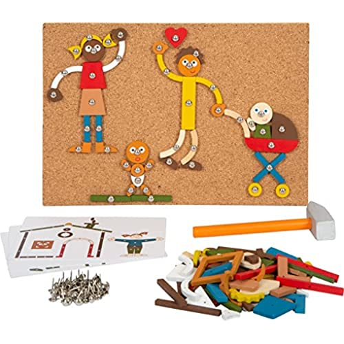 Small Foot Hämmerchenspiel Zuhause und Familie aus Holz, mit Korkbrett und Hammer für Kinder ab 3 Jahren, 12359 Toys, Mehrfarbig von Small Foot
