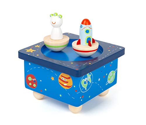 small foot Spieluhr "Space" aus Holz, mit abnehmbaren Holzfiguren, Einschlafhilfe für Kinder, ab 3 Jahren, 11449 von Small Foot