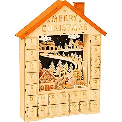 small foot Adventskalender Merry Christmas aus Holz, Weihnachtsdeko mit LED-Beleuchtung, Weihnachtshaus Deko, 11788 small foot Adventskalender Merry Christmas aus Holz, Weihnachtsdeko mit LED-Beleuchtung, Weihnachtshaus Deko, 11788 von Small Foot