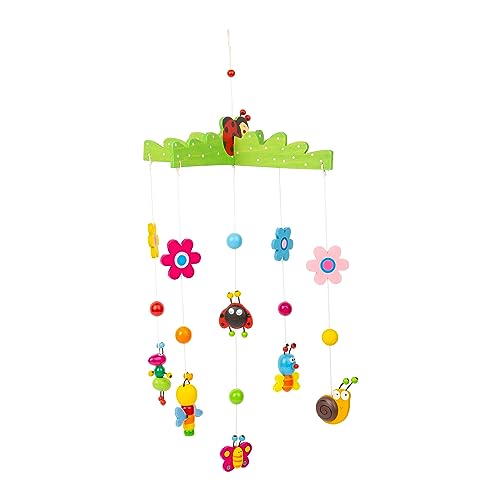 small foot Mobile Frühlingstraum aus Holz, mit bunten Tieren und Blumen, farbenfrohe Kinderzimmer-Dekoration, 11401 von Small Foot